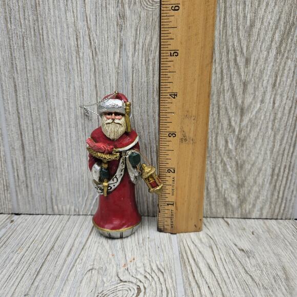 Pam Schifferl Santa Claus With Lantern Cardinal Midwest Cannon Falls 4" Ornament - Picture 8 of 8